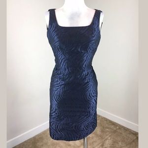 Banana Republic Navy Blue Embossed Sheath Dress